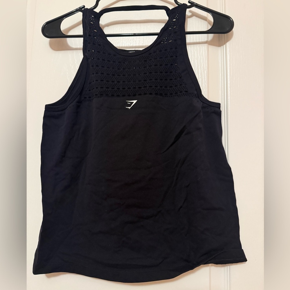 Gymshark Black Crochet-Back Athletic Tank